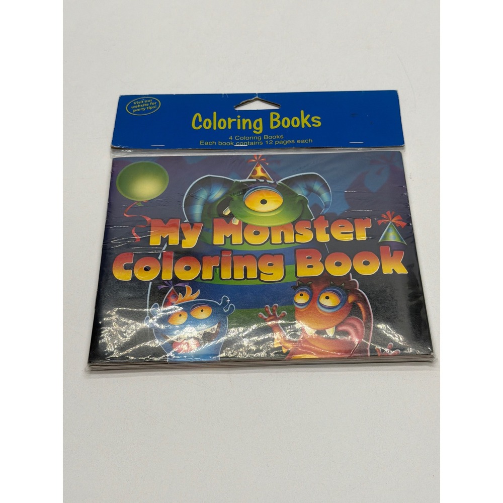 My Monster Coloring Book 4 Pack Creative Converting Kids Party Favors New Sealed
